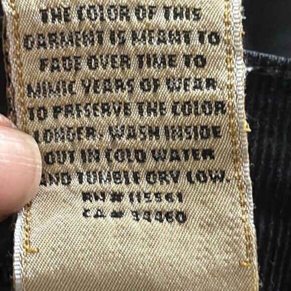 7 for all Mankind Womens Black Corduroy Pants size 26 cut # 717017 - Picture 9 of 10